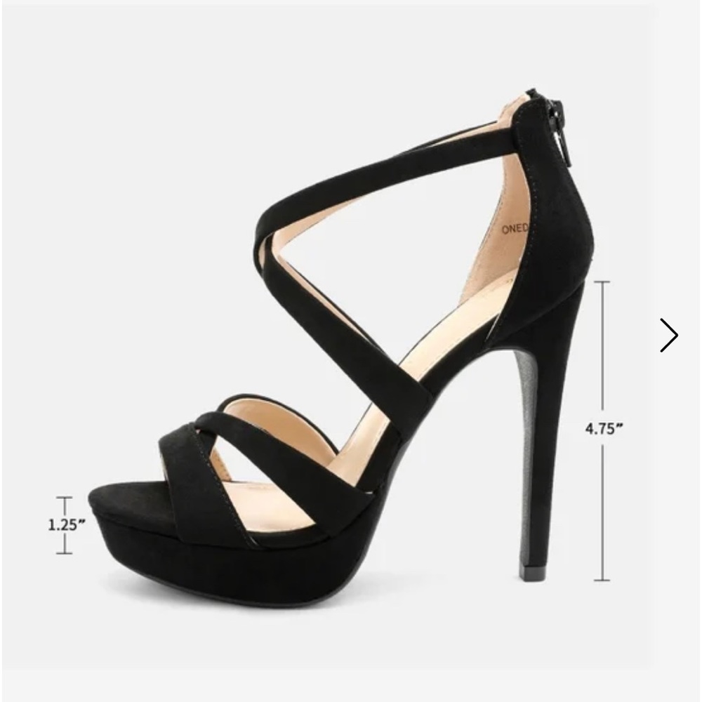 Dream Pairs Black suede stray high heel sandals size 8